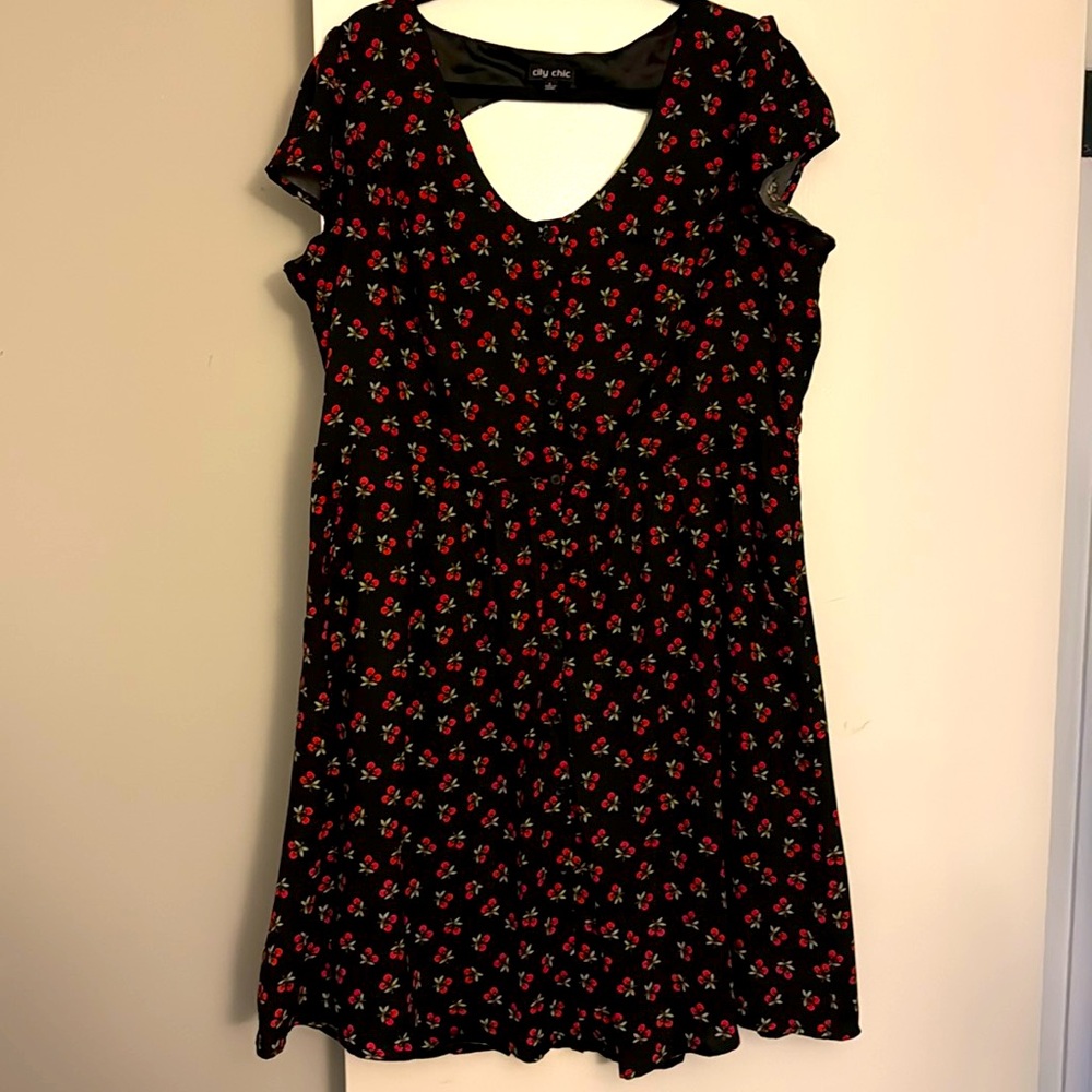 Plus size cherry print dress.